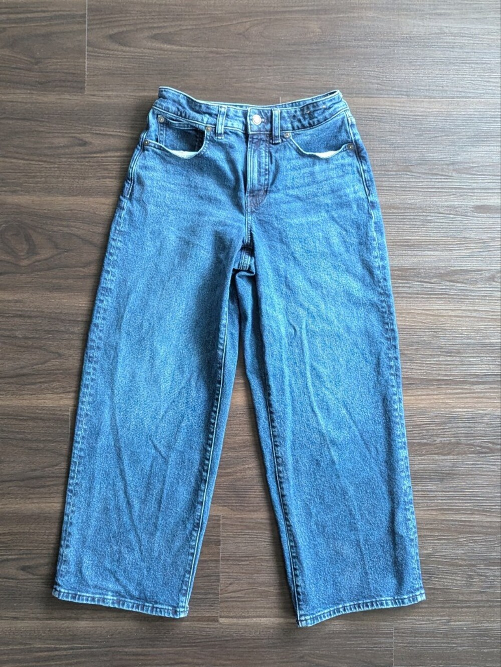 Madewell The Curvy Perfect Vintage Wide Leg Jean 27 Petite Medium Wash Blue